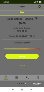 recibo en línea desde la app